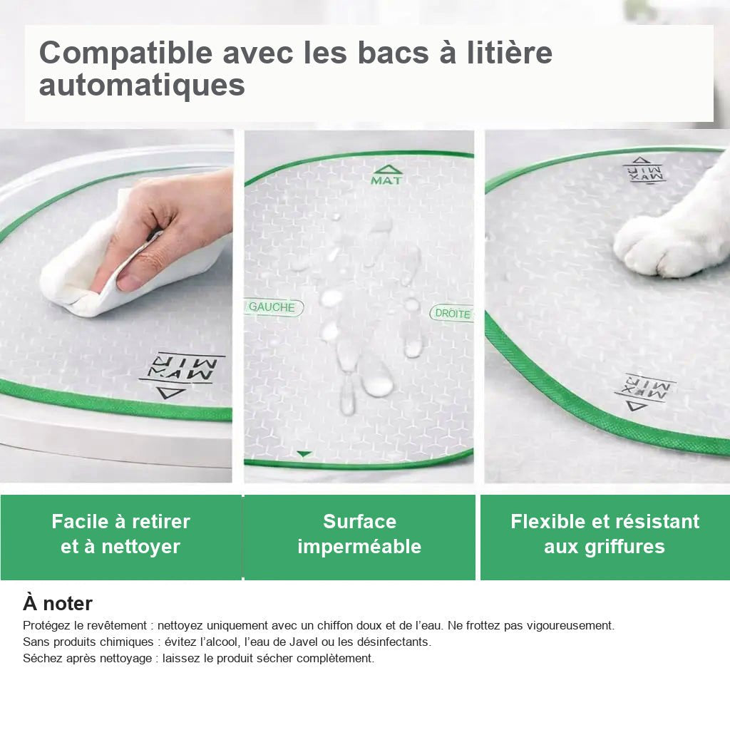 Visuel en français du tapis de litière pour chat – vue 2